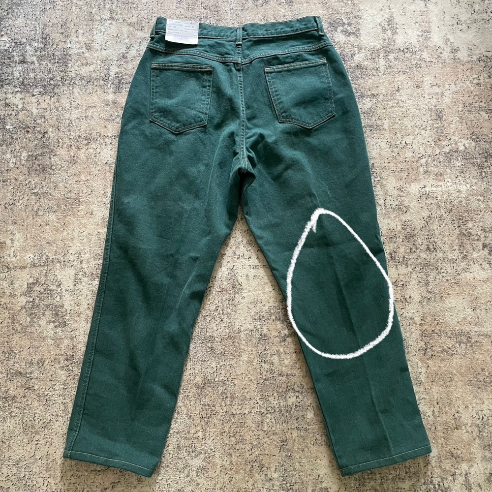 Vintage Lands’ End Womens‎ Hunter Green Straight Leg Jeans NOS 16 Petite READ** - Picture 6 of 13